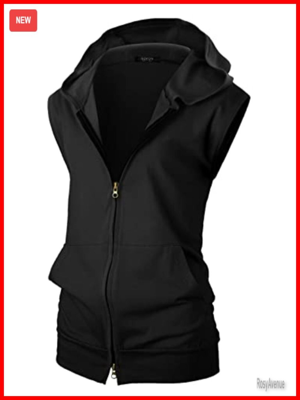 Lightweight Hooded Vest Sleeveless Quarter Zip Pullover with Pockets